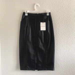 Faux leather pencil skirt